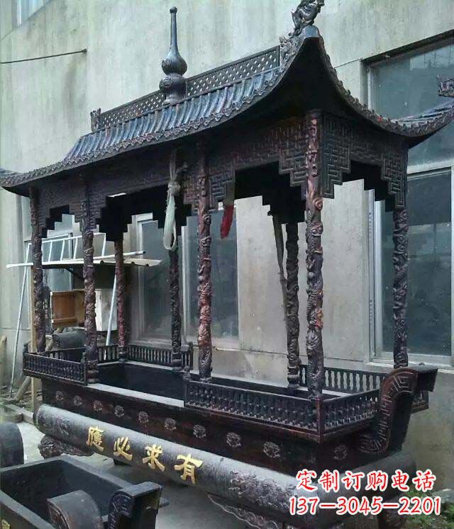 保定铸铜寺庙香炉铜雕 (2)