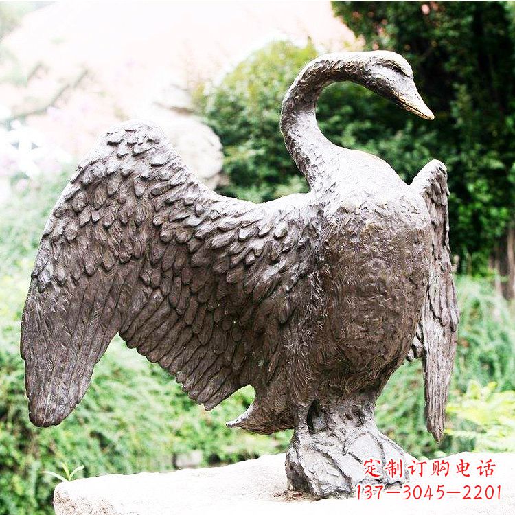 保定铸铜天鹅雕塑