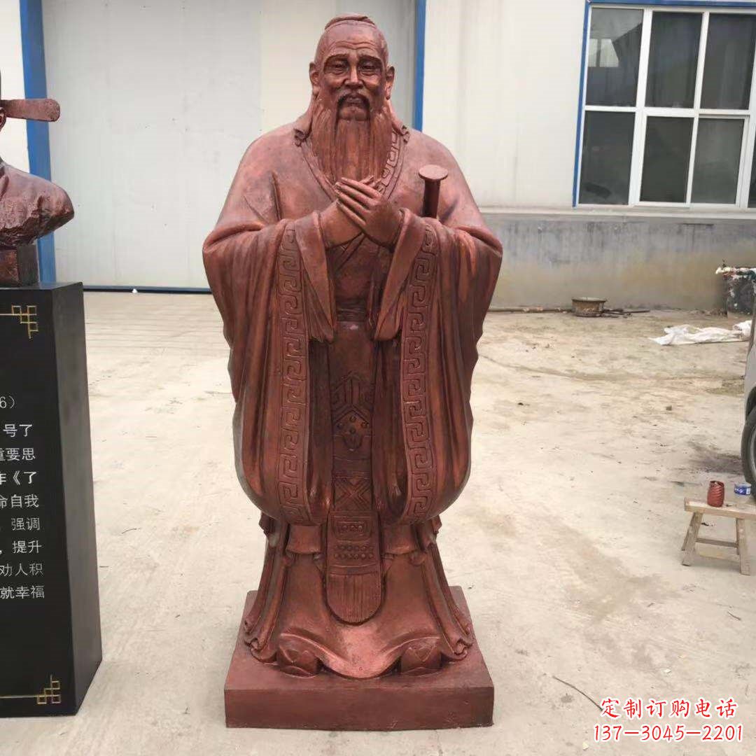 保定紫铜孔子雕塑像