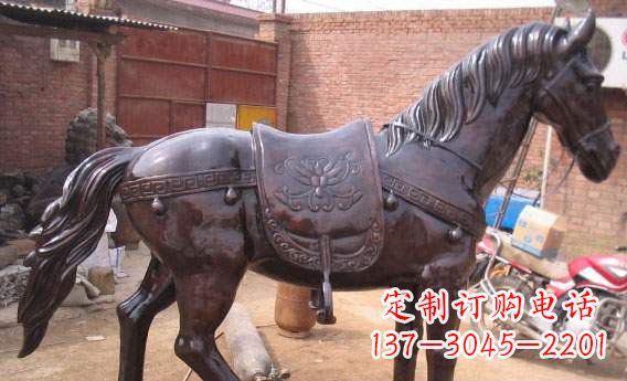 保定紫铜马公园铜雕