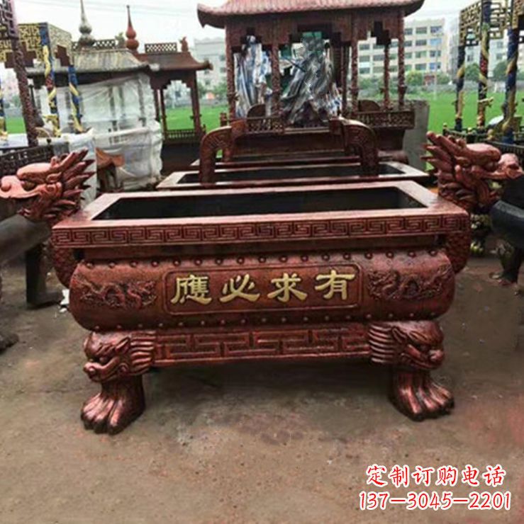 保定紫铜香炉雕塑