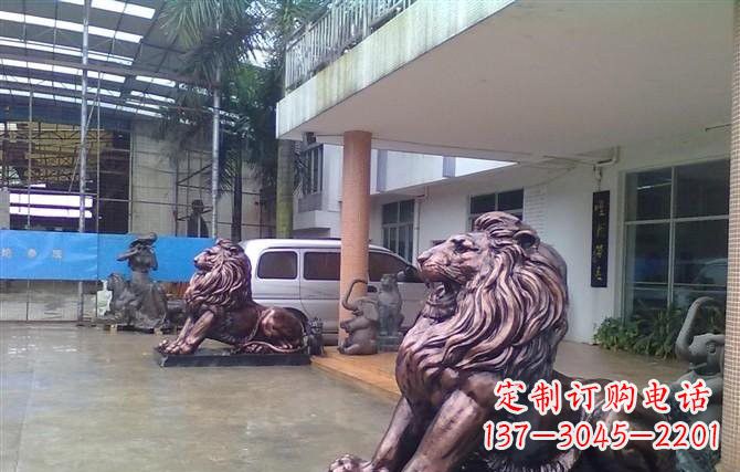 保定紫铜西洋狮子铜雕