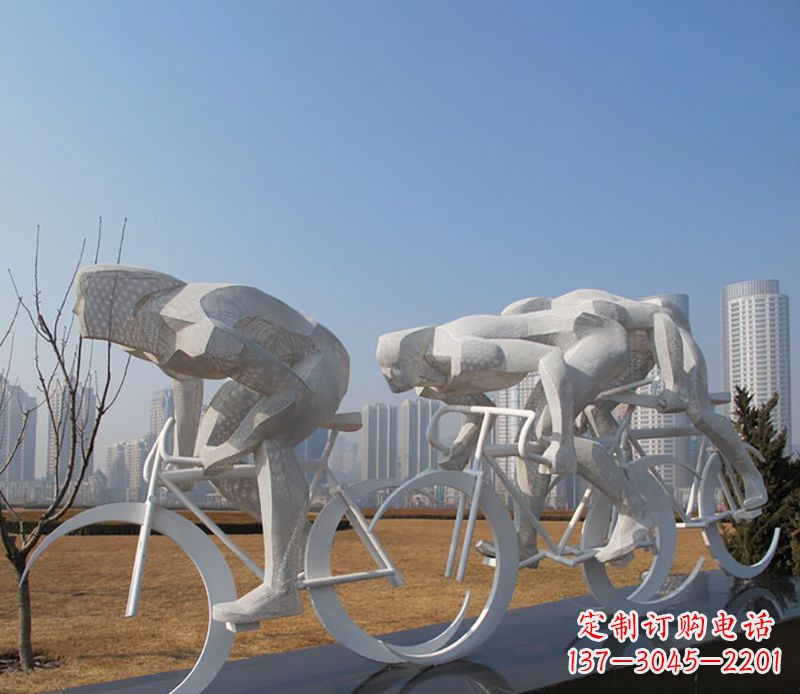 保定自行车比赛不锈钢雕塑