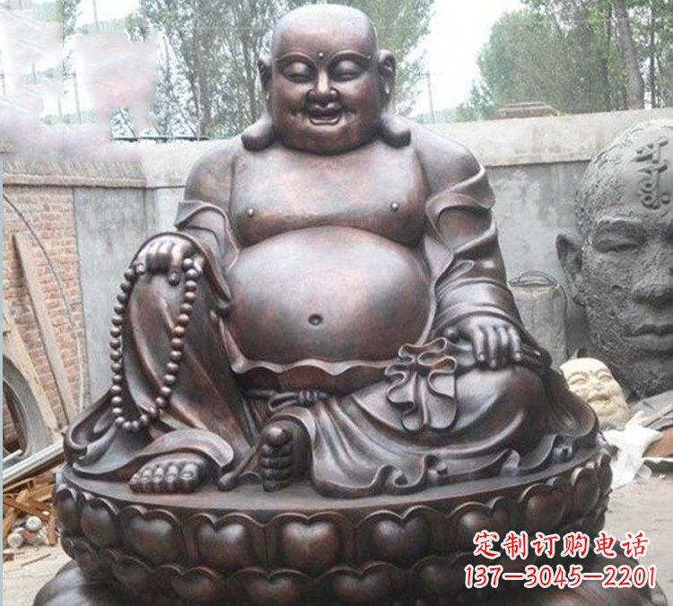 保定宗教庙宇弥勒佛铜雕222