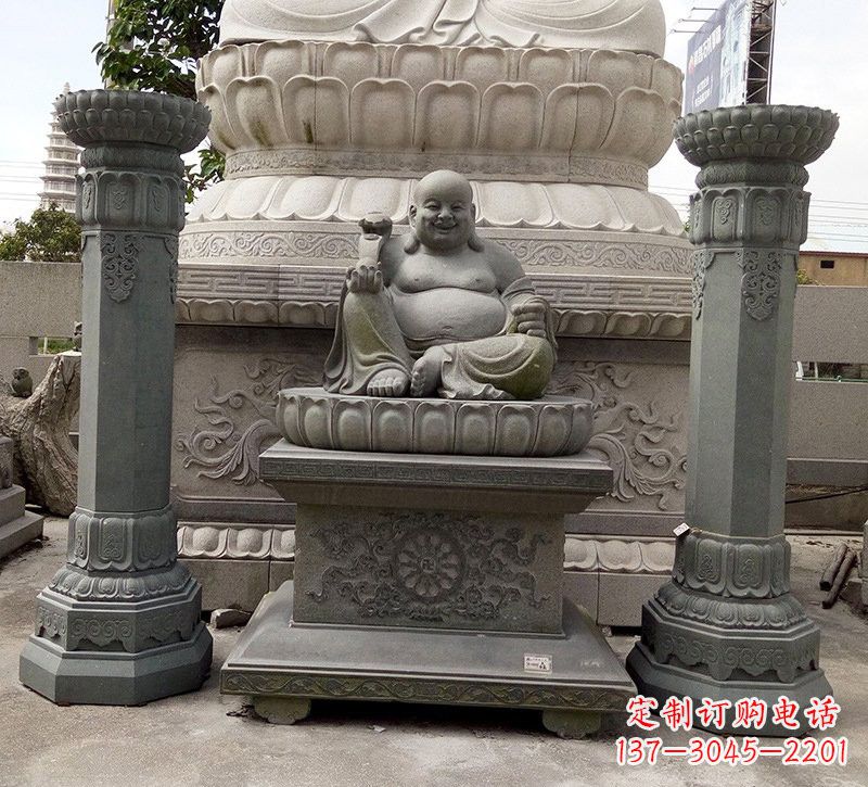 保定宗教庙宇如意弥勒佛石雕