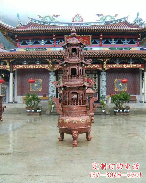 保定宗教庙宇香炉铜雕