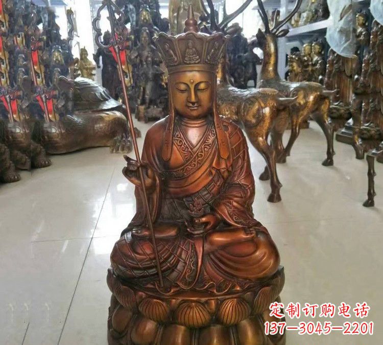 保定坐式地藏菩萨铜雕