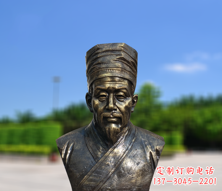 保定名医李时珍半身像铜雕